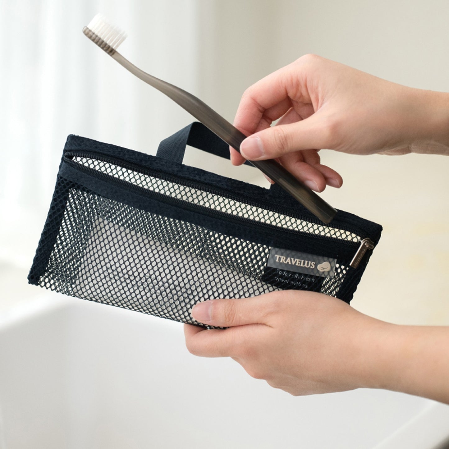 バイフルデザイン 韓国 旅行用 ミニ メッシュ ポーチ バッグ 洗面用具 トイレタリーバッグ トラベルポーチ
