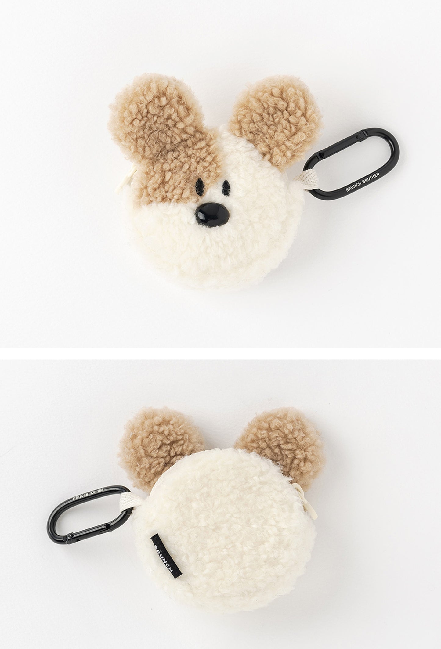 ブランチブラザー 韓国 ふわふわ AirPods Pro ケース AirPods ケース カラビナ付き 小物入れ キーリング付き 2つのかわいいデザイン