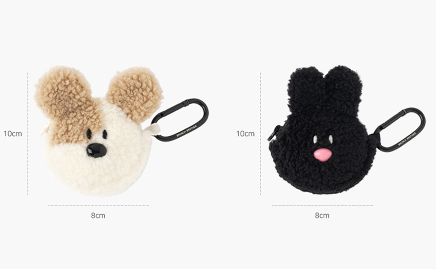 ブランチブラザー 韓国 ふわふわ AirPods Pro ケース AirPods ケース カラビナ付き 小物入れ キーリング付き 2つのかわいいデザイン