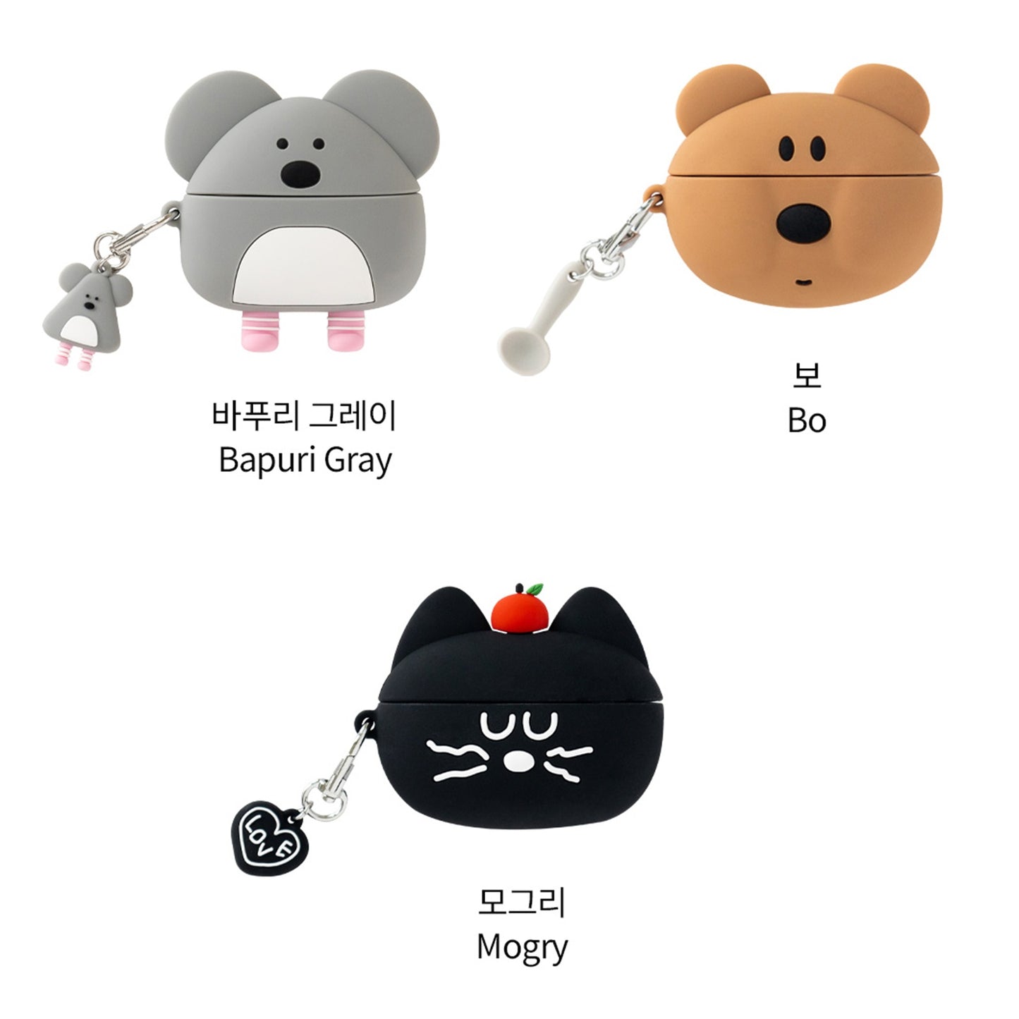 ブランチブラザー 韓国 AirPods Pro ケース シリコン キャラクター かわいい キーホルダー付き 1 2ソルダ 対応
