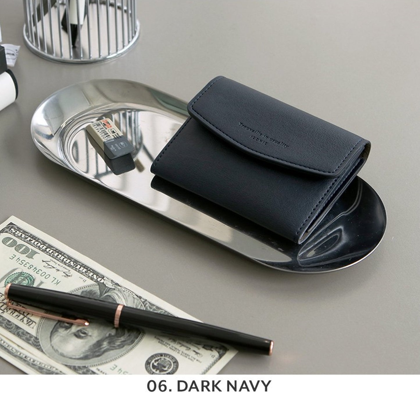 韓国 ビーガンレザー 薄型 カードケース 財布 パスケース 名刺入れ ワイヤレスイヤホン リップ収納可 6色展開