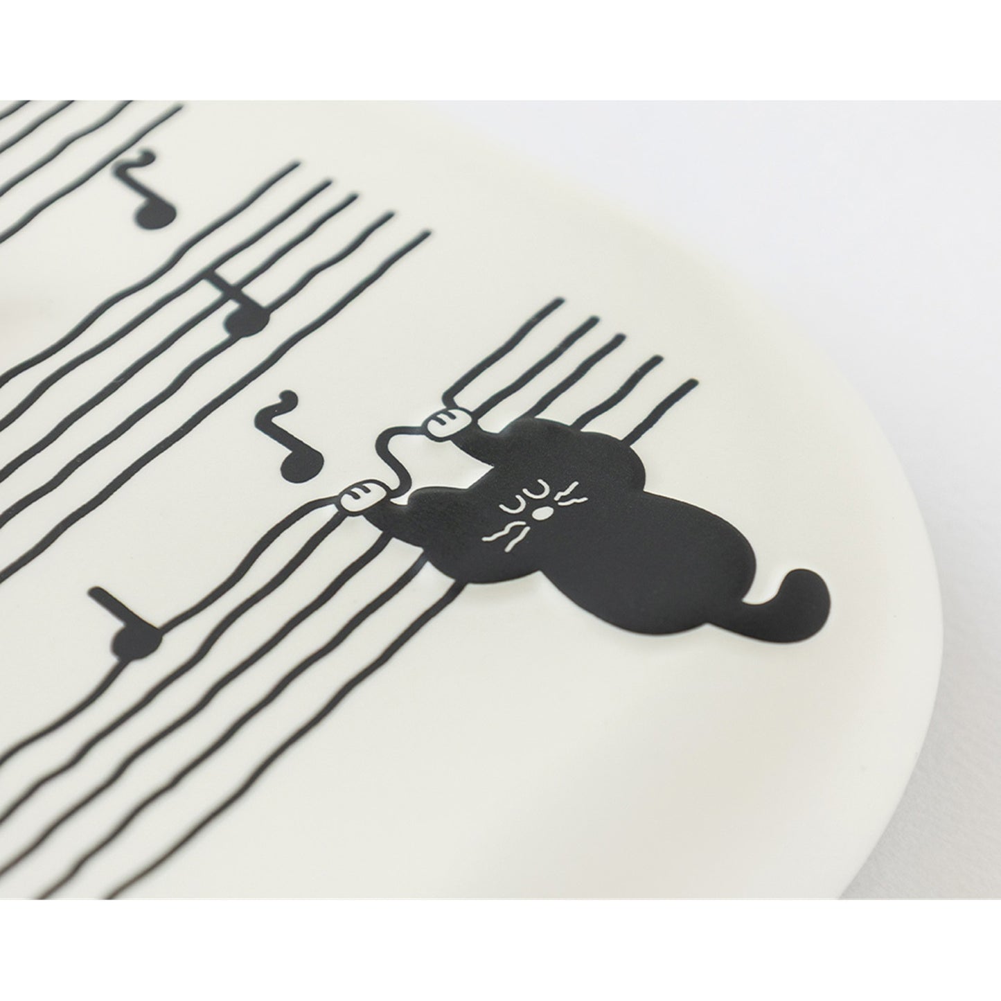 ブランチブラザー 韓国 猫 キャラクター 壁掛け時計 セラミック 音符デザイン 静音 インテリア グッズ