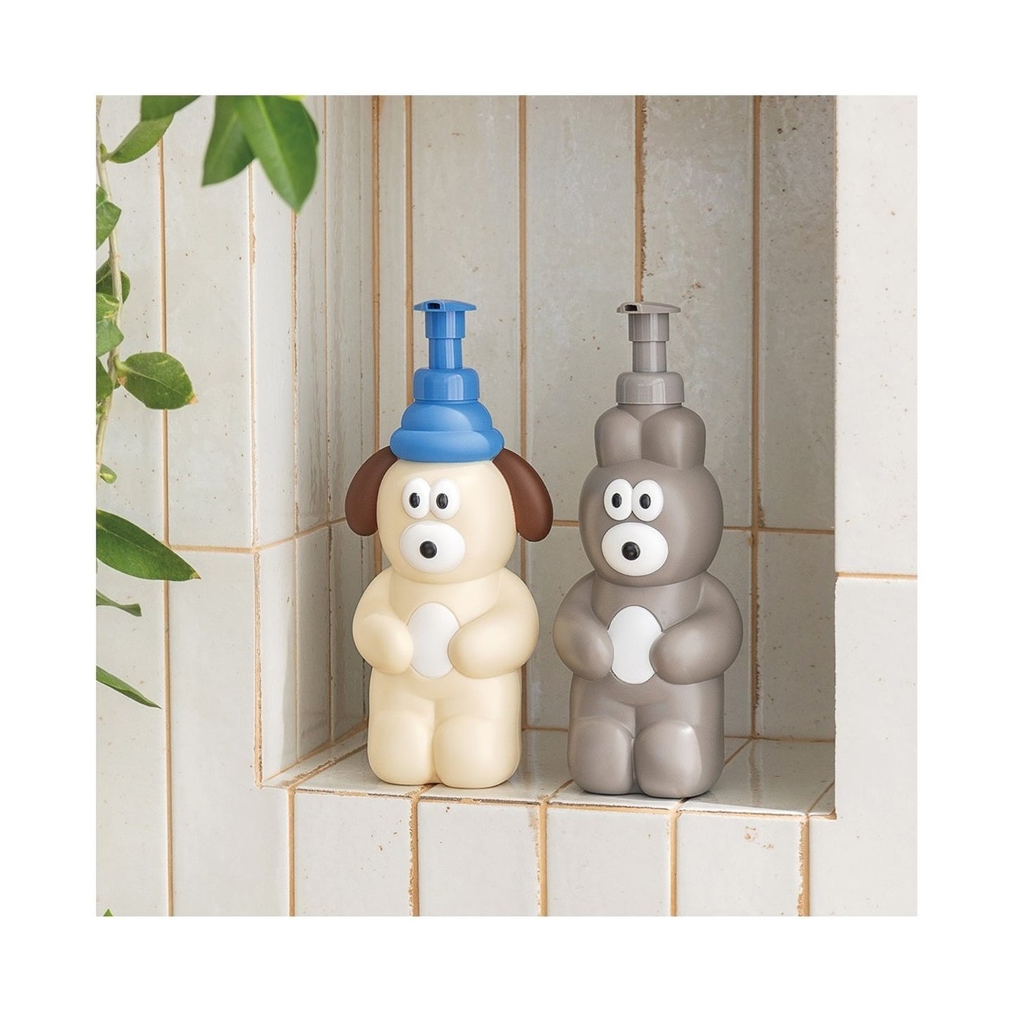 ブランチブラザー 韓国 かわいい バニー パピー キャラクター ディスペンサー 2個セット リキッド&バブルポンプ 518ml 再利用可 キッチン バスルーム用