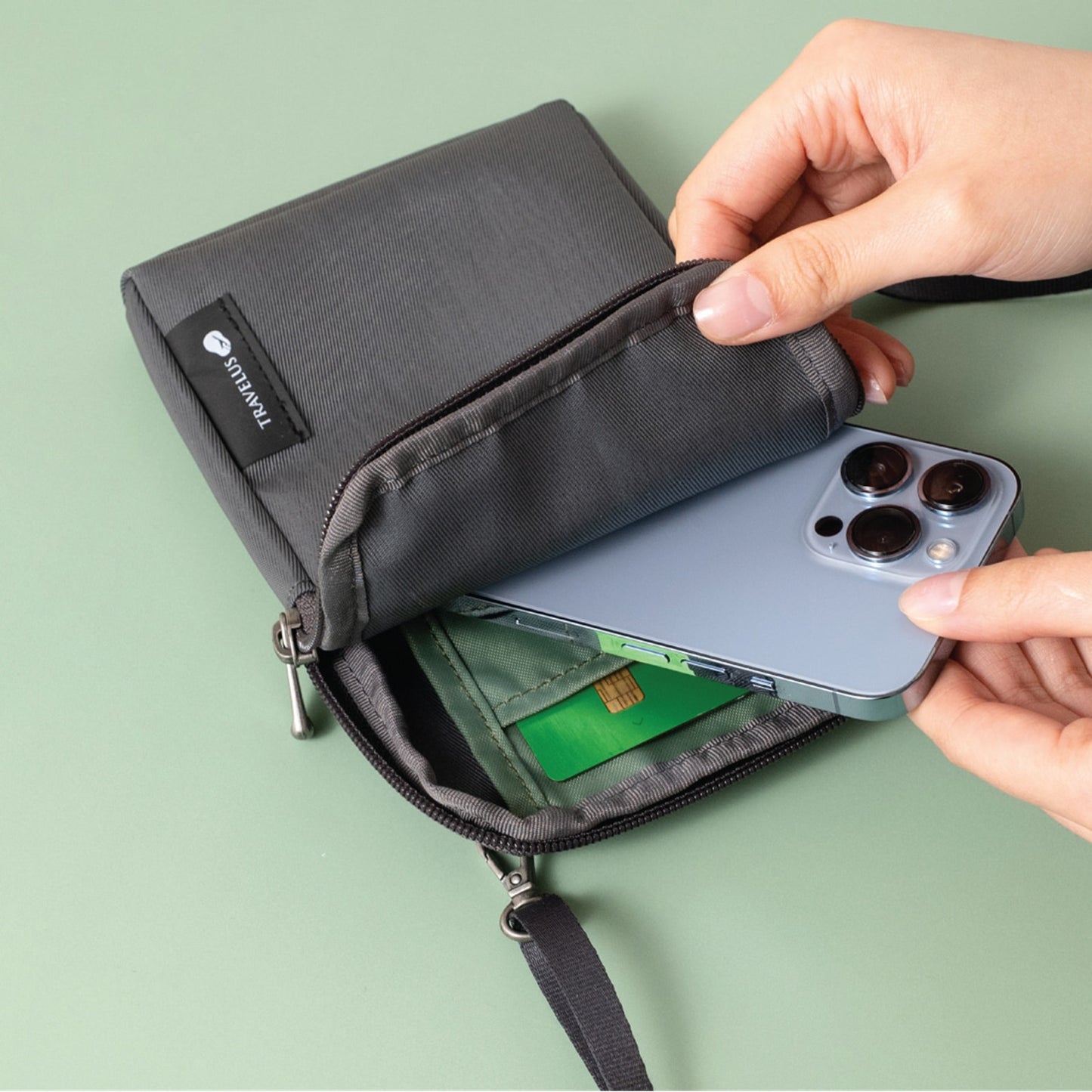 バイフルデザイン 韓国 スマホ用バッグ 軽量クロスバッグ スマホ収納ポケット付き コンパクトショルダーバッグ ミニ ショルダーバッグ 斜め掛けバッグ メッセンジャーバッグ トラベルポーチ旅行用