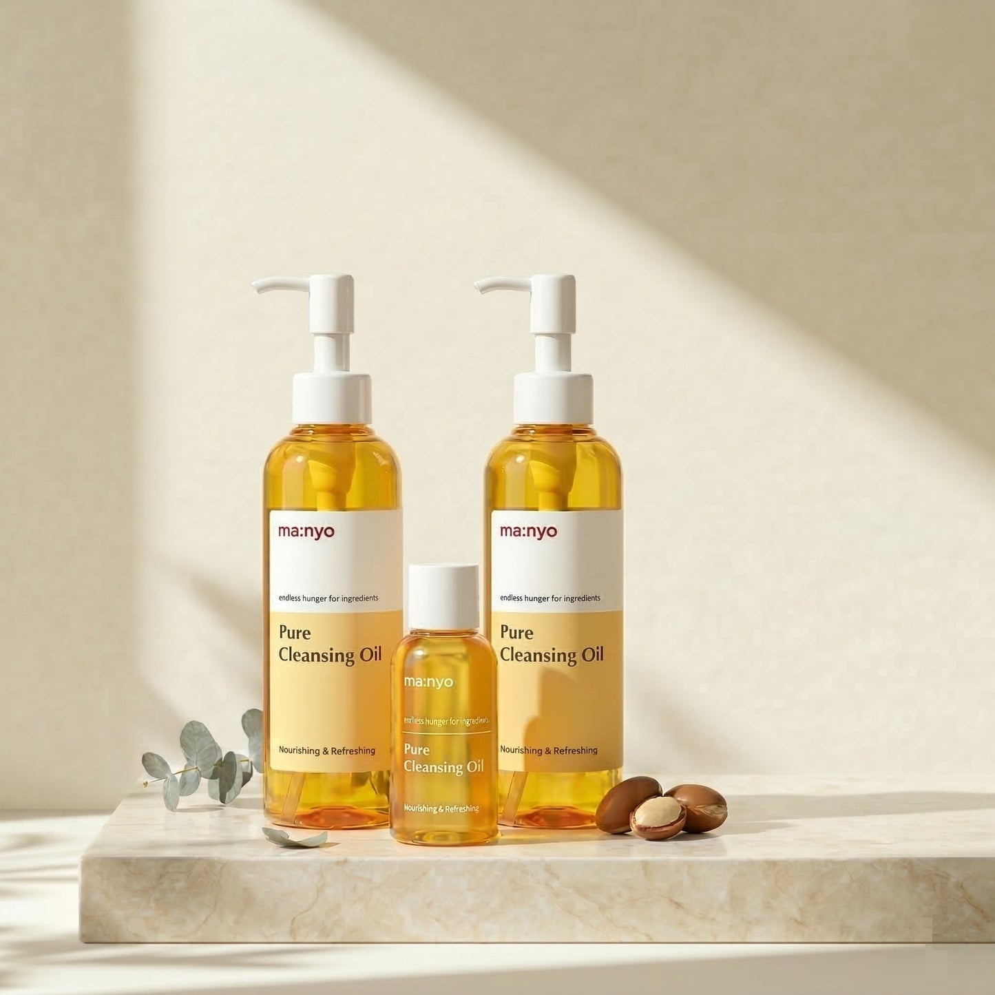 Manyo マニョ ピュアクレンジングオイル 200ml 2本 + 55ml 1本 セット メイク落とし 毛穴ケア ブラックヘッド 角栓 敏感肌 洗顔 スキンケア 韓国コスメ 正規品
