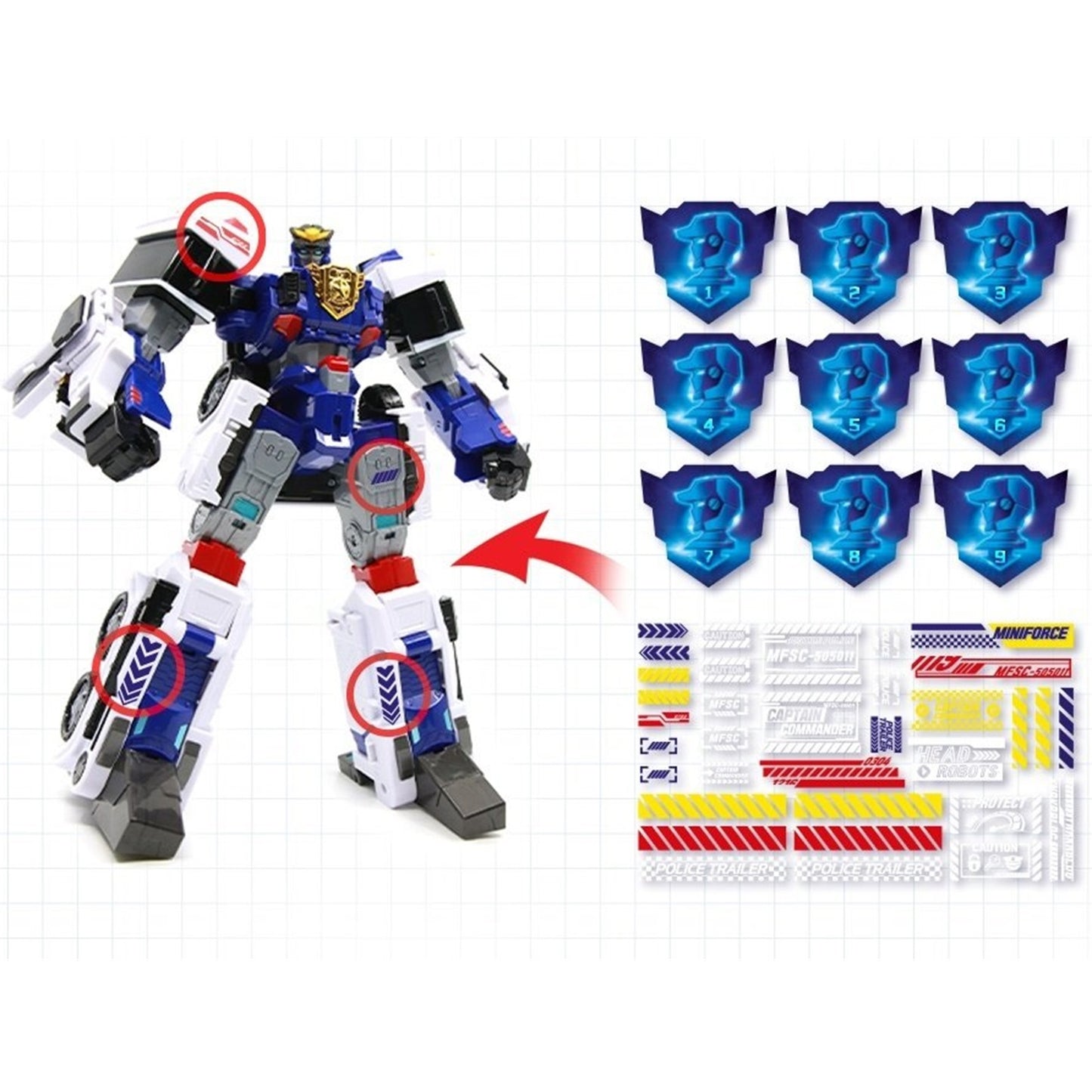 ミニ特攻隊 ミニフォース キャプテンコマンダー 最強警察シリーズ 変身ロボット玩具 Miniforce Captain Commander