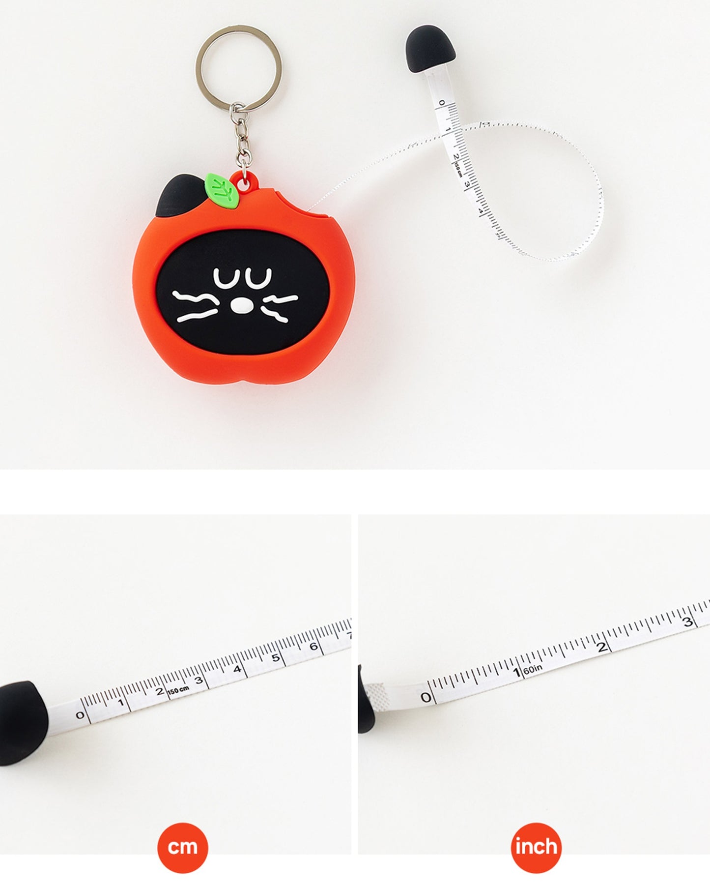 ブランチブラザー 韓国 黒猫 キーホルダー テープメジャー付き シリコン製 ぬいぐるみ キーリング ギフト雑貨