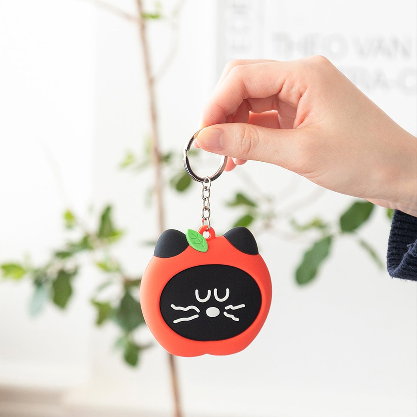 ブランチブラザー 韓国 黒猫 キーホルダー テープメジャー付き シリコン製 ぬいぐるみ キーリング ギフト雑貨