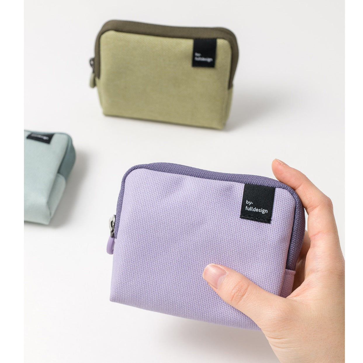 バイフルデザイン 韓国 多目的ミニポーチカードケースポーチ 小道具 収納可能な高級オックスフォード生地財布 コンパクトで便利な円形スライダー付き携帯ポーチ 化粧 ポーチ