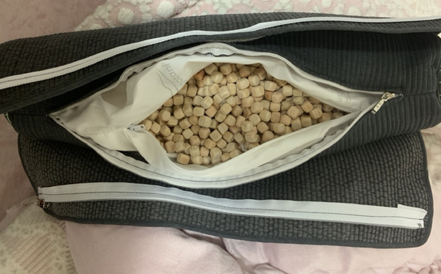 Begozani ベゴザニ ヒノキ ネックピロー 首枕 まくら ストレートネック 枕 韓国ヒノキキューブ ディープグレー (小型)