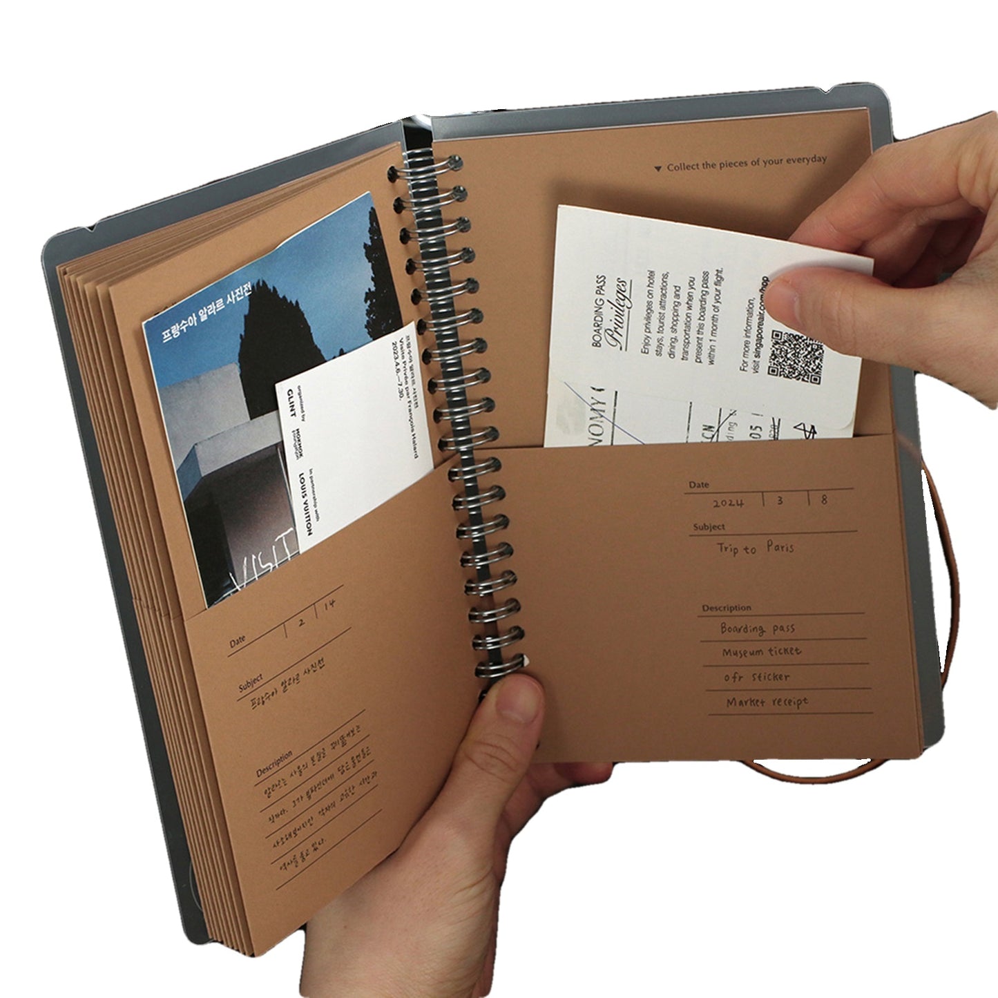 ペーパリアン 韓国 アーカイブ ペーパーポケット 360度展開 24ポケット チケット ステッカー収納バインダー トレカケース