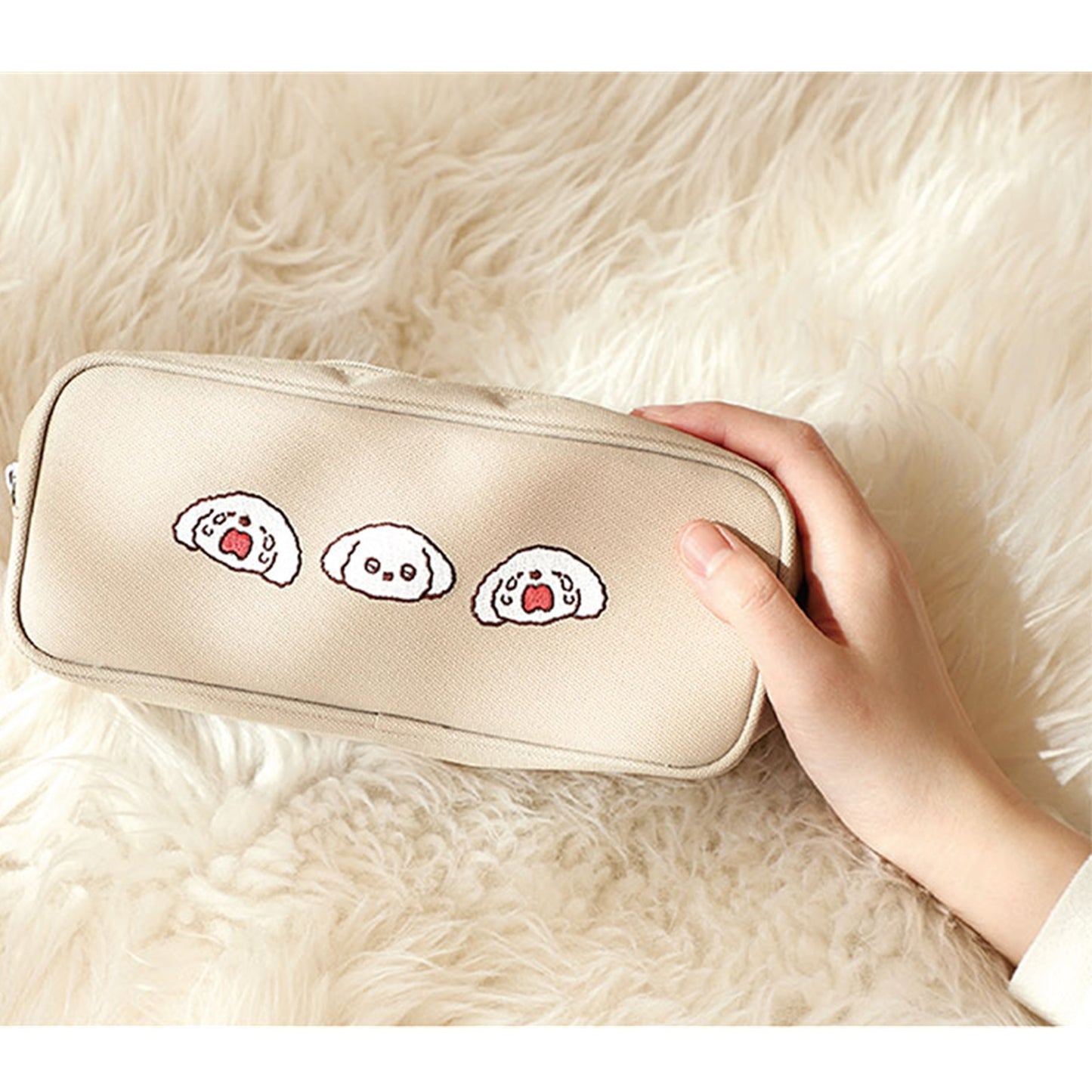 プレプレ 韓国 かわいい 子犬 キャラクター ペンケース 大容量 筆箱 おしゃれ ブランド