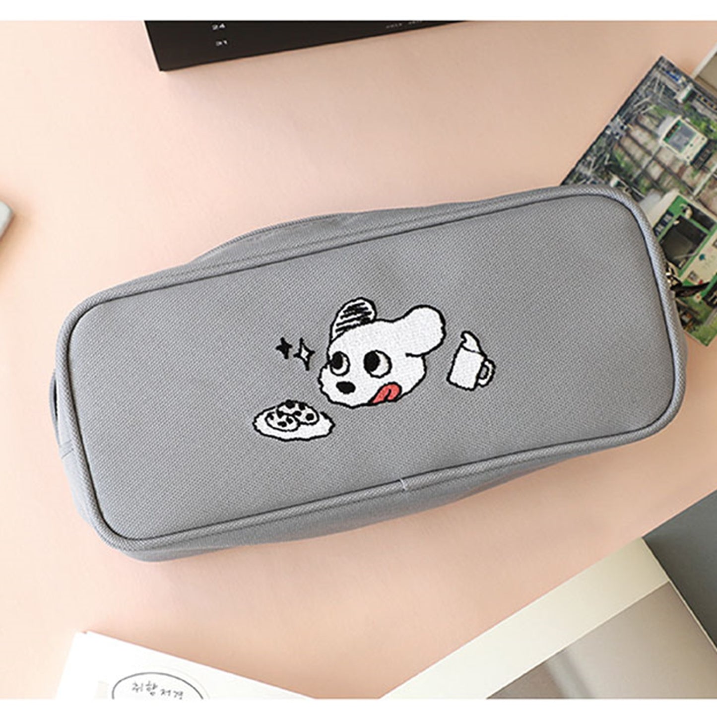 プレプレ 韓国 かわいい 子犬 キャラクター ペンケース 大容量 筆箱 おしゃれ ブランド
