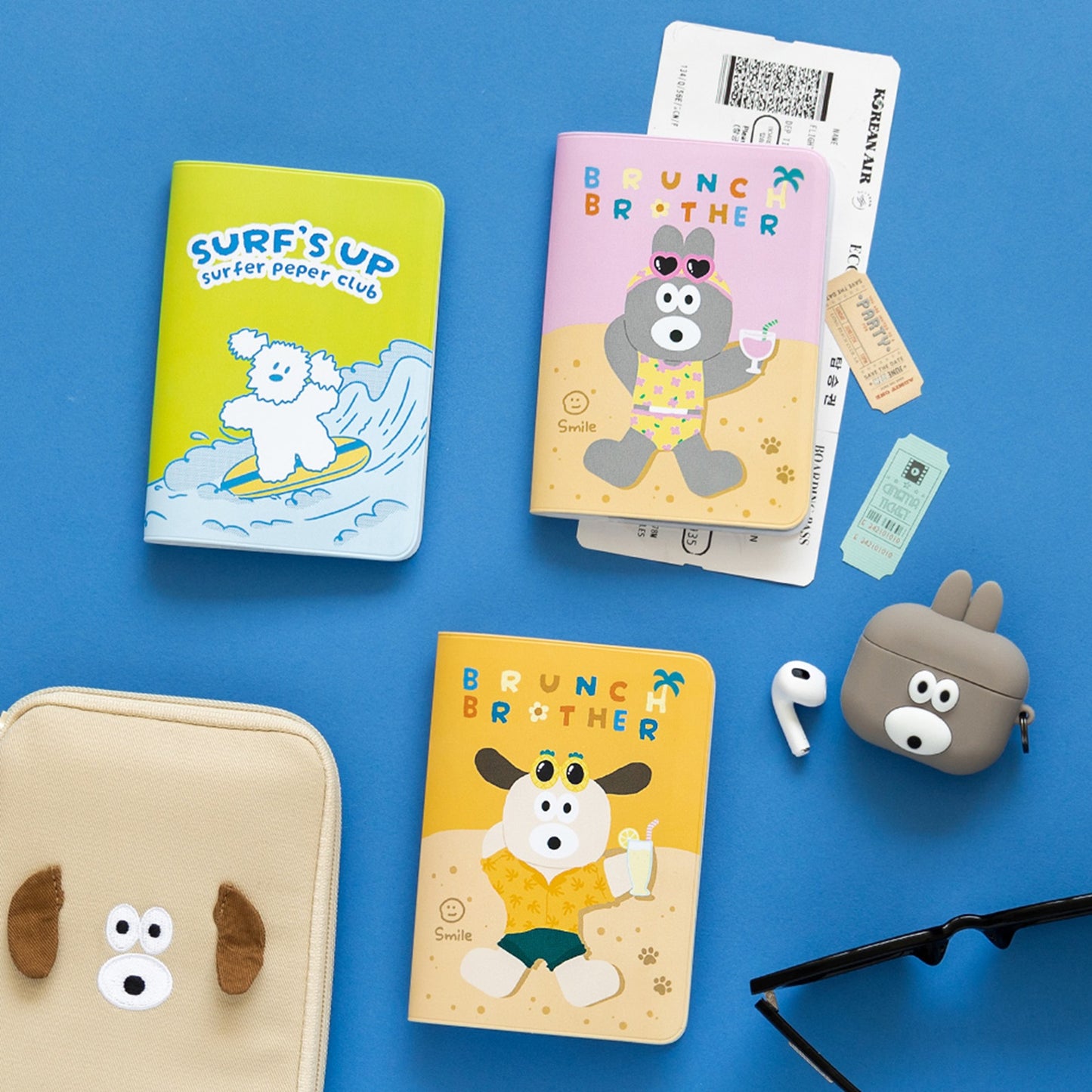 ブランチブラザー パスポートケース 韓国 かわいい キャラクター ブランド (10種類のキャラクター)