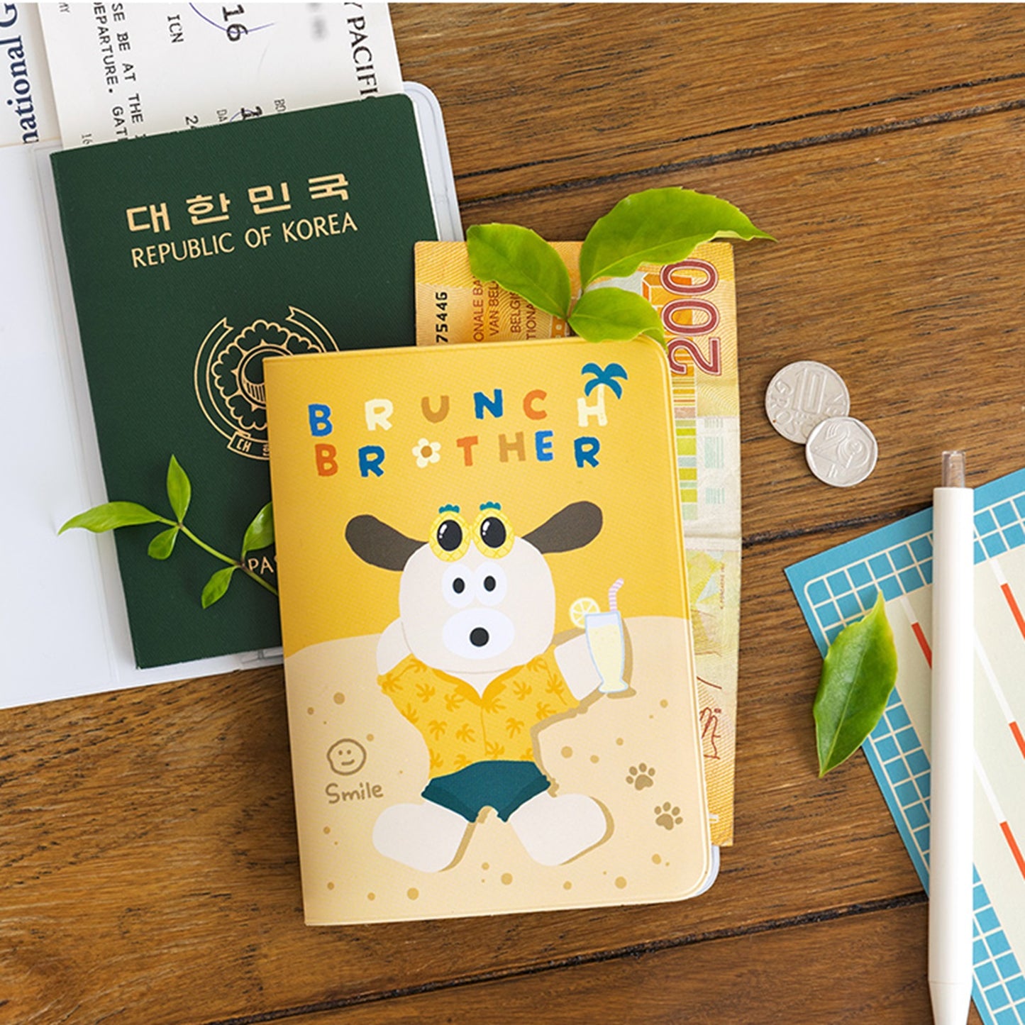 ブランチブラザー パスポートケース 韓国 かわいい キャラクター ブランド (10種類のキャラクター)