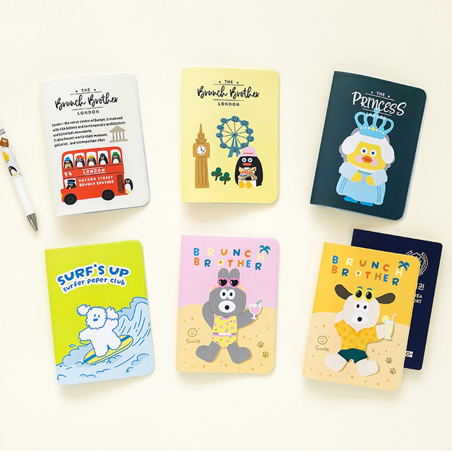 ブランチブラザー パスポートケース 韓国 かわいい キャラクター ブランド (10種類のキャラクター)