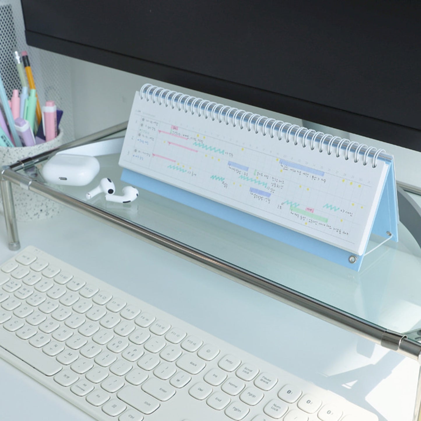 ワーナディス 韓国 卓上 スタディプランナー 手帳 ノート 万年型 12ヶ月使用可能 コンパクト 機能的デザイン