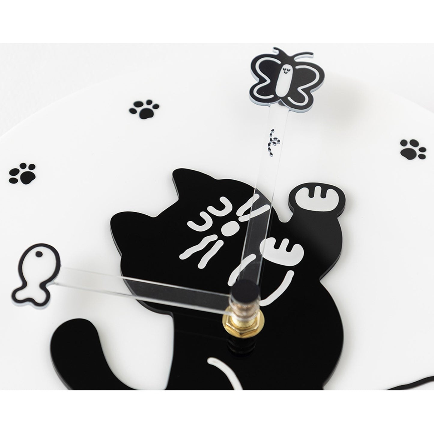 ブランチブラザー 韓国 猫 キャラクター 静音 壁掛け時計 モグリ インテリアクロック おしゃれ 23cm