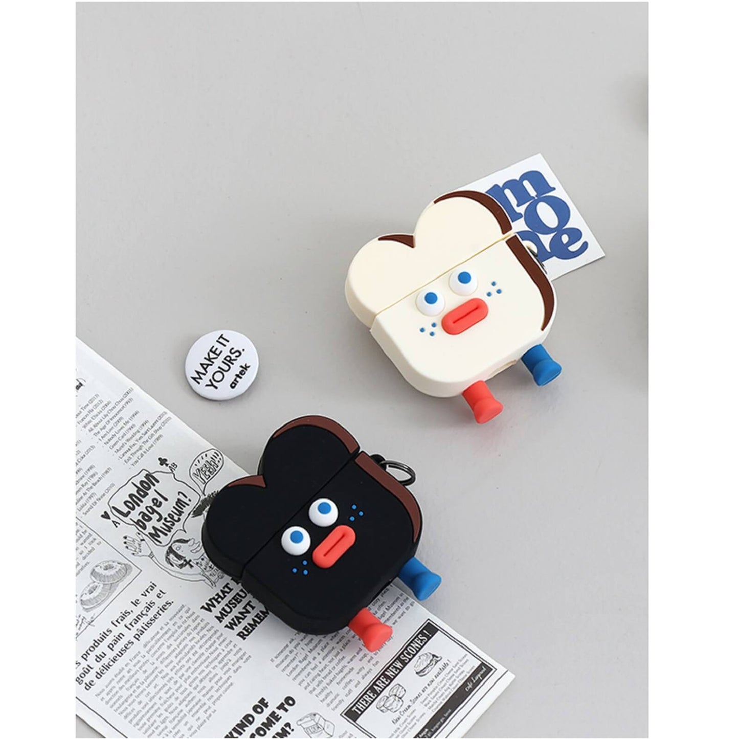 ブランチブラザー 食パンアヒル韓国キャラクターイラスト AirPods 第3世代 互換シリコーンケースカバー