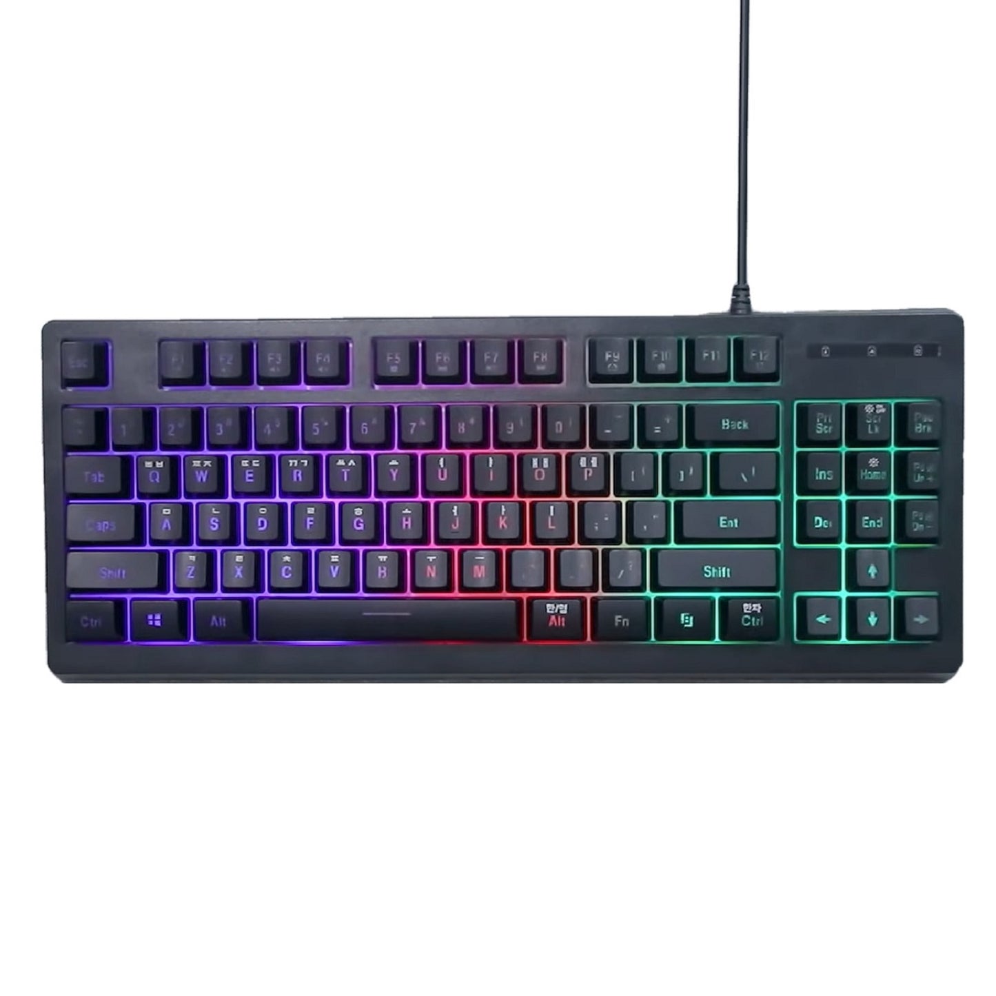 エプコ ハッカー K150B 韓国語有線テンキーレス メンブレン ゲーミング キーボード (ブラック)