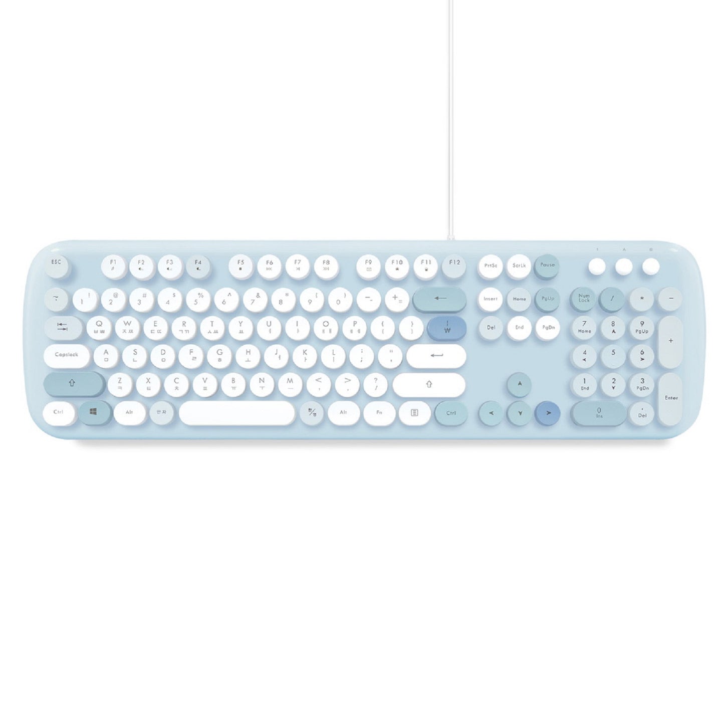 Actto KBD58 韓国語タイプライター有線キーボード ハングル キーボード USB メンブレン(ブルー)