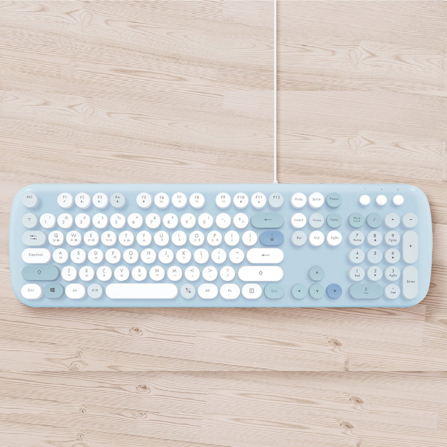Actto KBD58 韓国語タイプライター有線キーボード ハングル キーボード USB メンブレン(ブルー)