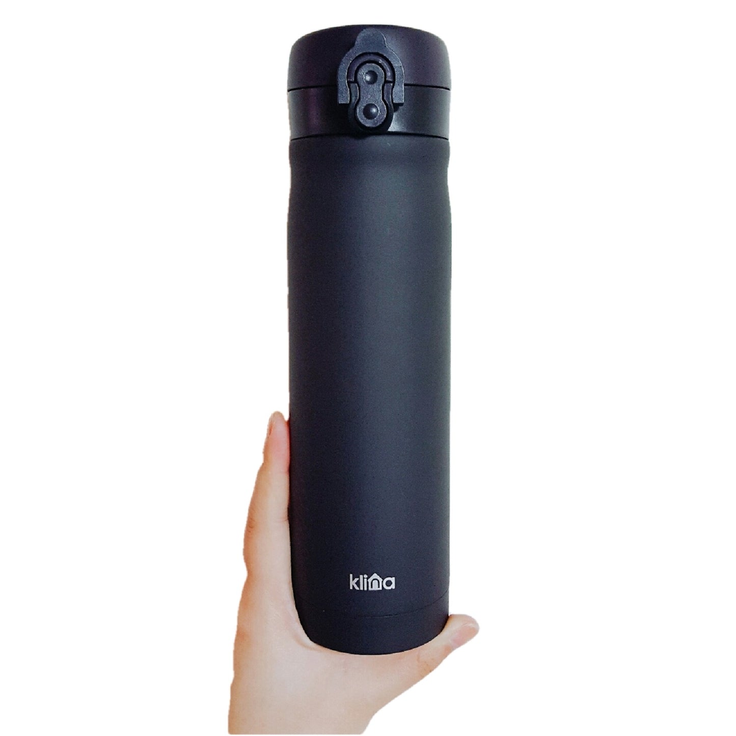 Klina ワンタッチ保温ステンレススチールタンブラー保温ボトル マットブラック 魔法瓶 500ml