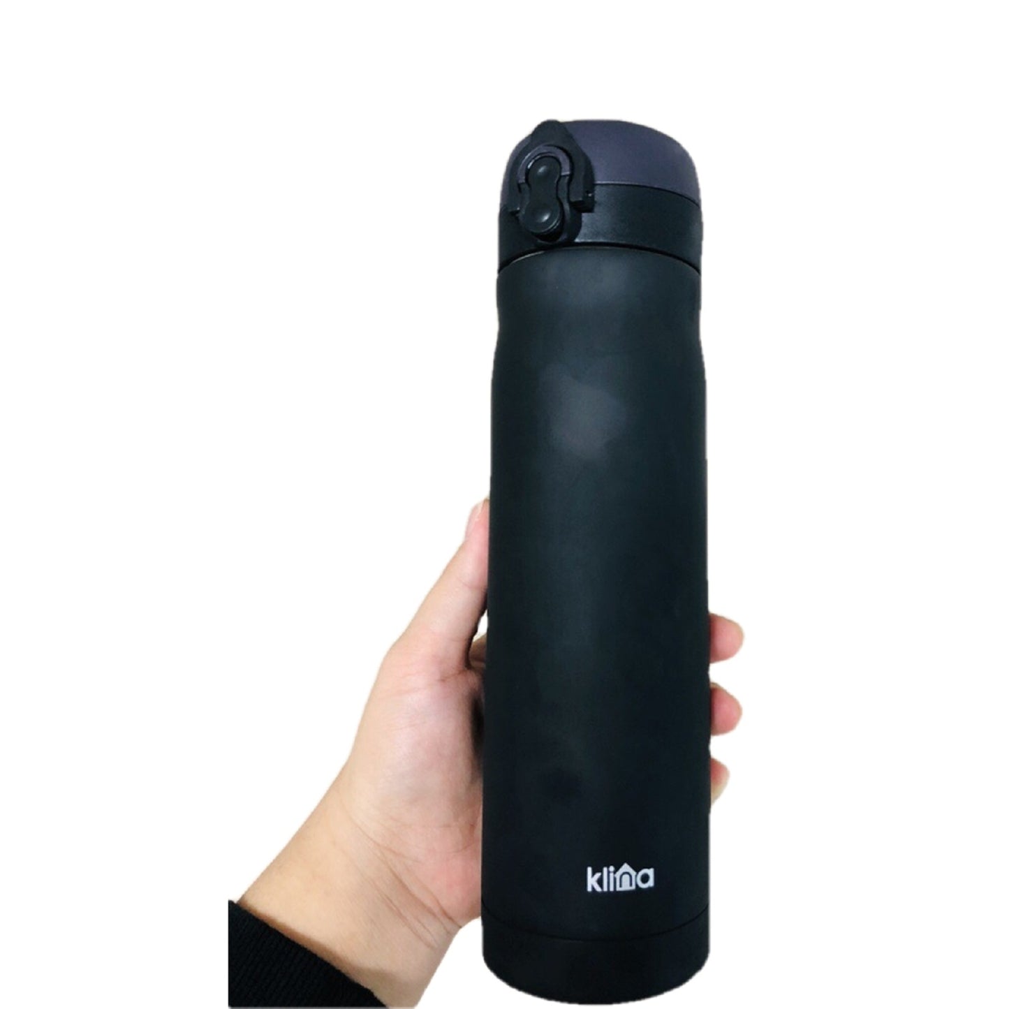 Klina ワンタッチ保温ステンレススチールタンブラー保温ボトル マットブラック 魔法瓶 500ml