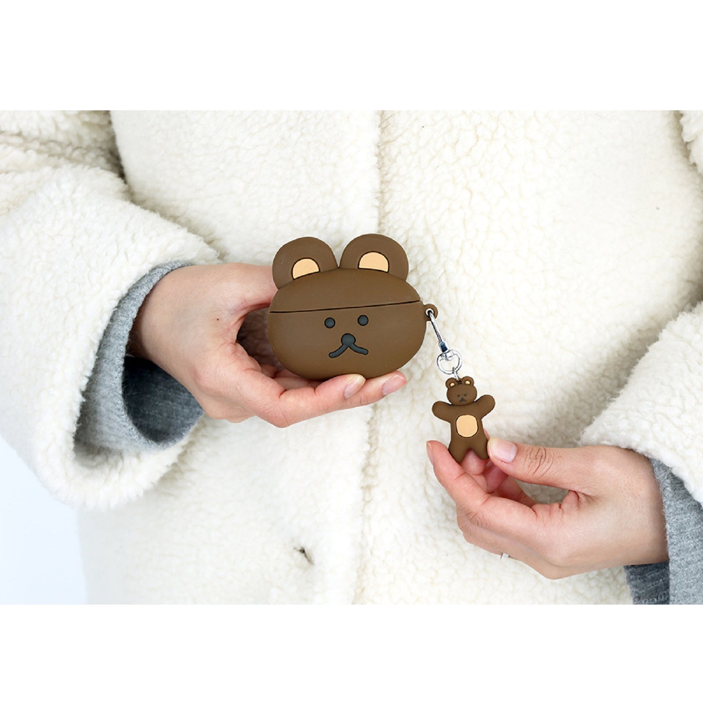 ドナトドナト韓国クマクッキーキャラクターイラスト AirPods 第3世代 互換シリコーンケースカバー