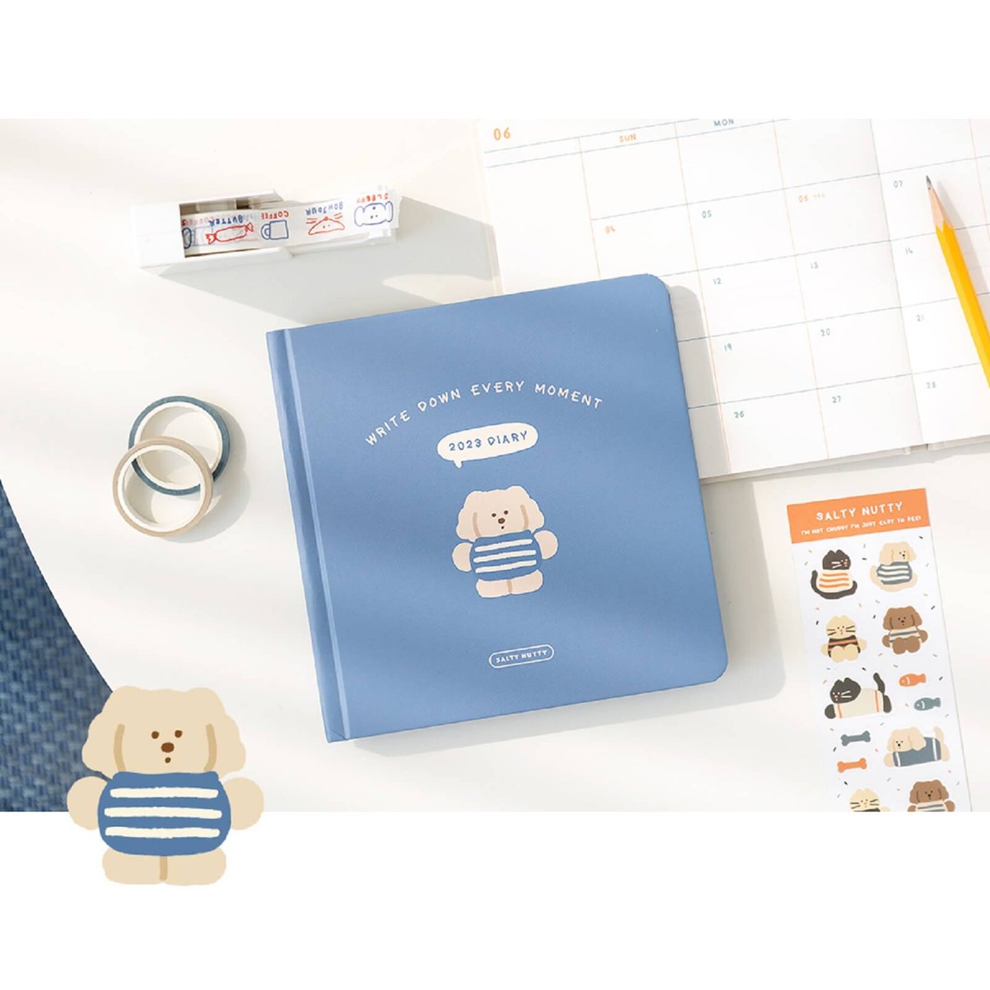 ロマネ 2023年猫子犬ピーナッツ韓国キャラクターダイアリー日記帳手帳デコプランナー