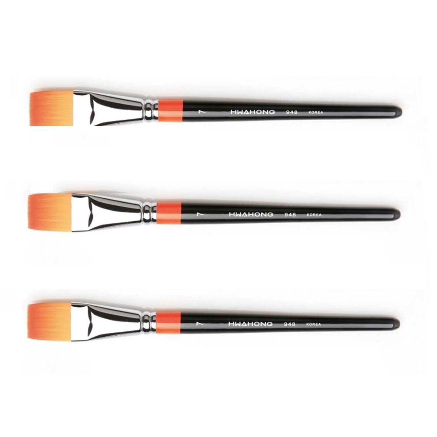 Hwahong ファホン 948 アーティスト フラットブラシセット専門家 フラット筆韓国メイクブラシ7号 3個セット