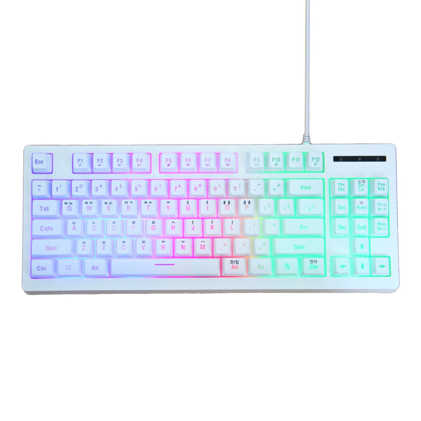 エプコ ハッカー K150W 韓国語有線テンキーレス メンブレン ゲーミング キーボード (ホワイト)