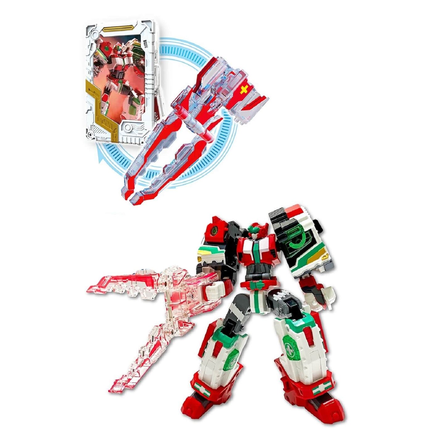 メタルカードボット メガアンブラー メガエンブラー韓国変身ロボットビヒクルアクションフィギュア玩具 Metal CardBot Mega Ambuler