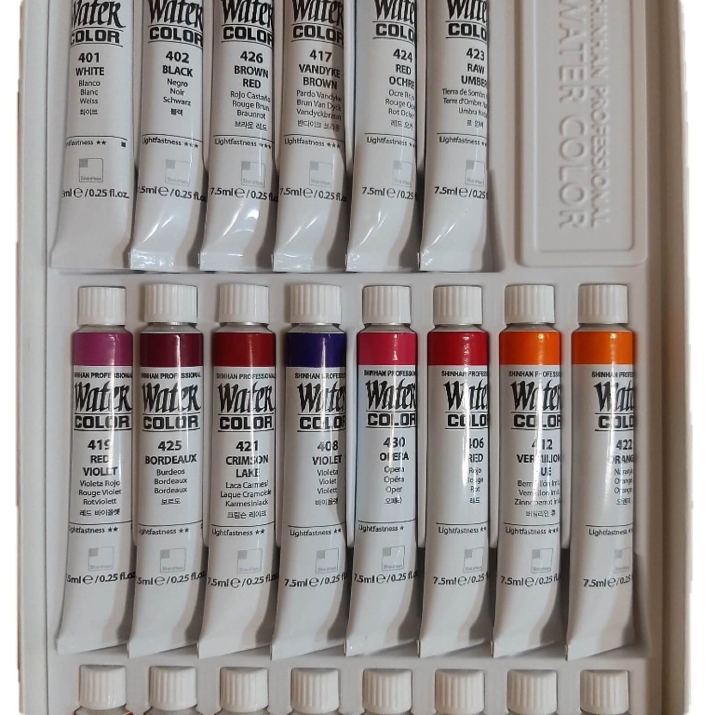 Shinhan シンハン 韓国 水彩絵具 7.5ml 30色セット アート 専門家ため水彩絵の具 7韓国美術用品塗料