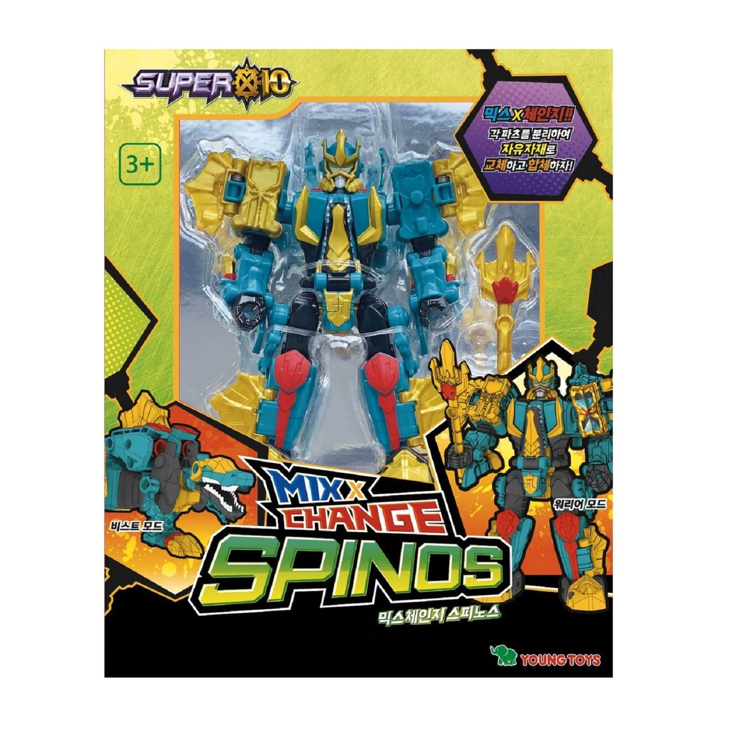 スーパーテン ミックスチェンジ スピノス恐竜スピノサウルス ロボット韓国変身ロボットおもちゃ玩具 Super10 Mix Change Spinos