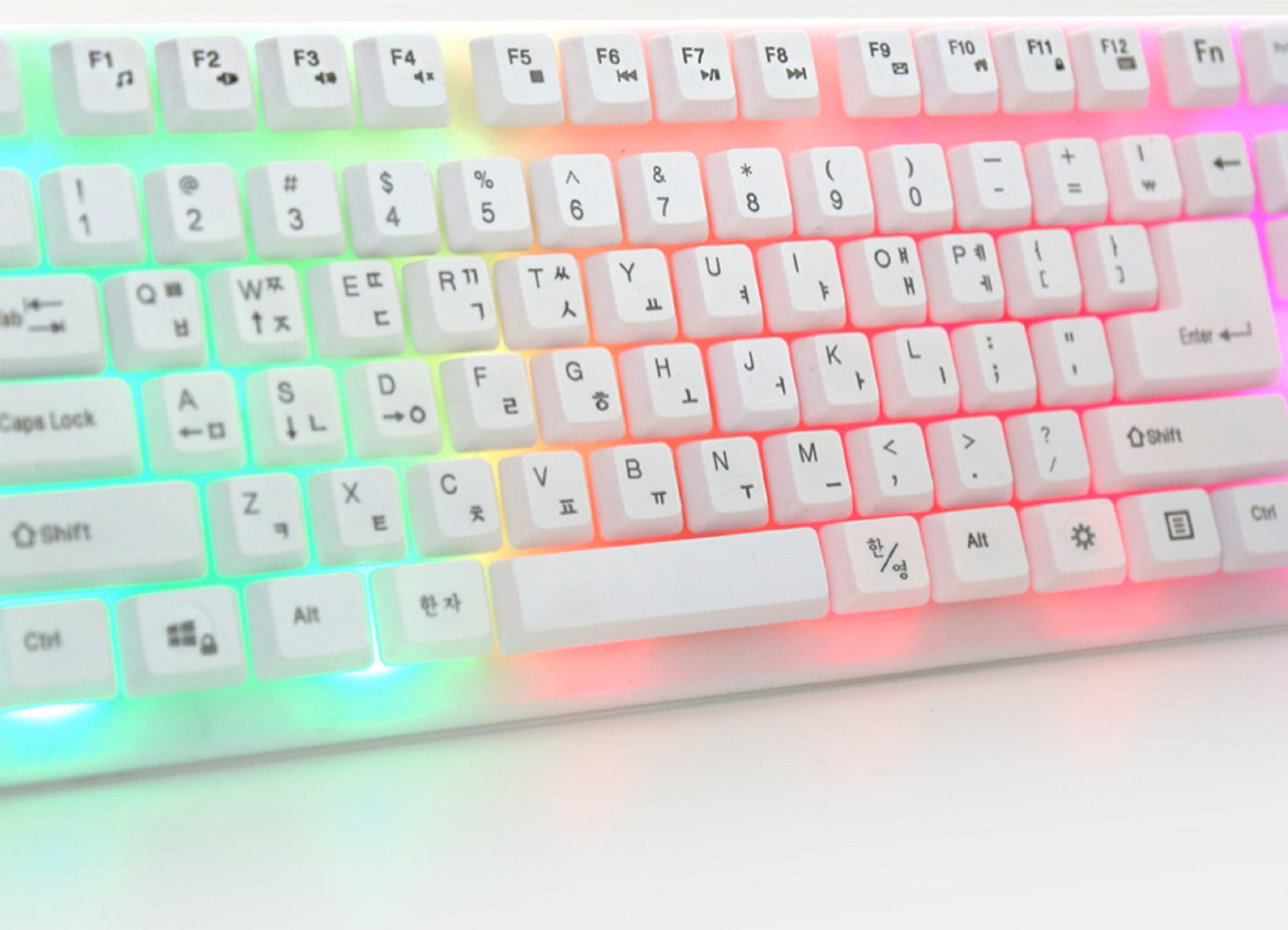 Zio レインボーLED 韓国語有線キーボード USB メンブレン キーボード キーボードキースキン