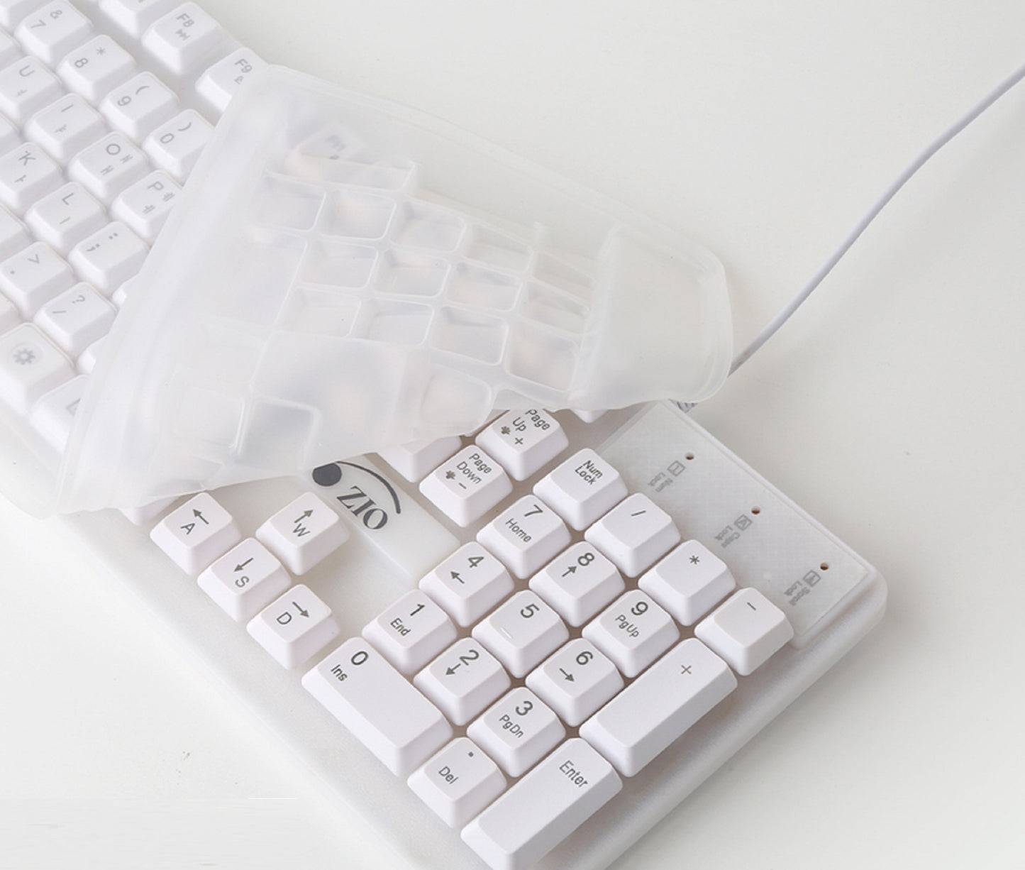 Zio レインボーLED 韓国語有線キーボード USB メンブレン キーボード キーボードキースキン
