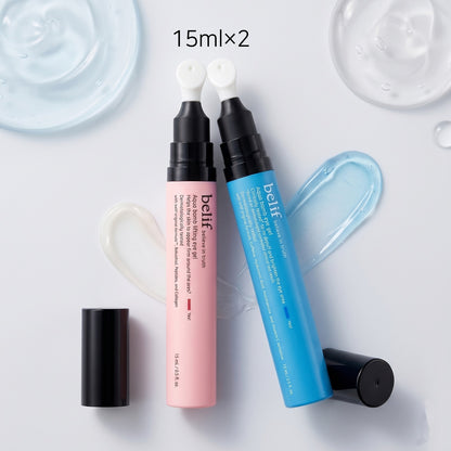 ビリーフ アクアボム アイジェル デュオ 15ml×2 水分アイジェル + リフティングアイジェル 2個セット 保湿 目元ケア 韓国コスメ