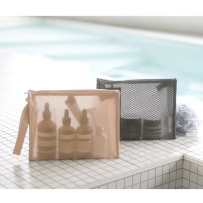 バイフルデザイン 韓国 旅行用 洗面用具 メッシュ ポーチ バッグ 化粧品ポーチ 水泳ポーチ 運動ポーチ バスポーチ ビーチバッグ