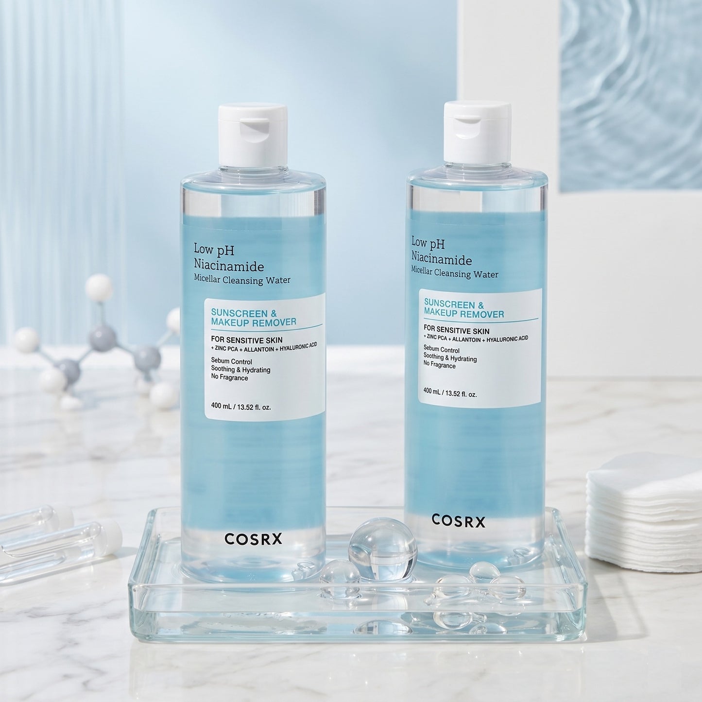 COSRX コスアールエックス 弱酸性 ナイアシンアミド ミセラークレンジングウォーター 合計800ml 400ml×2本 メイク落とし 化粧落とし 大容量 韓国コスメ