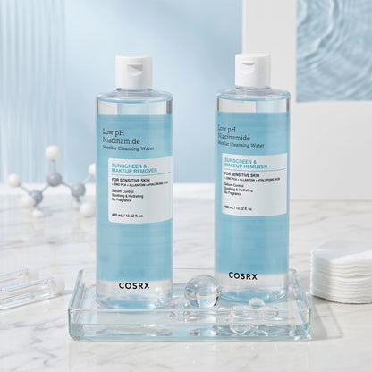 COSRX コスアールエックス 弱酸性 ナイアシンアミド ミセラークレンジングウォーター 合計800ml 400ml×2本 メイク落とし 化粧落とし 大容量 韓国コスメ