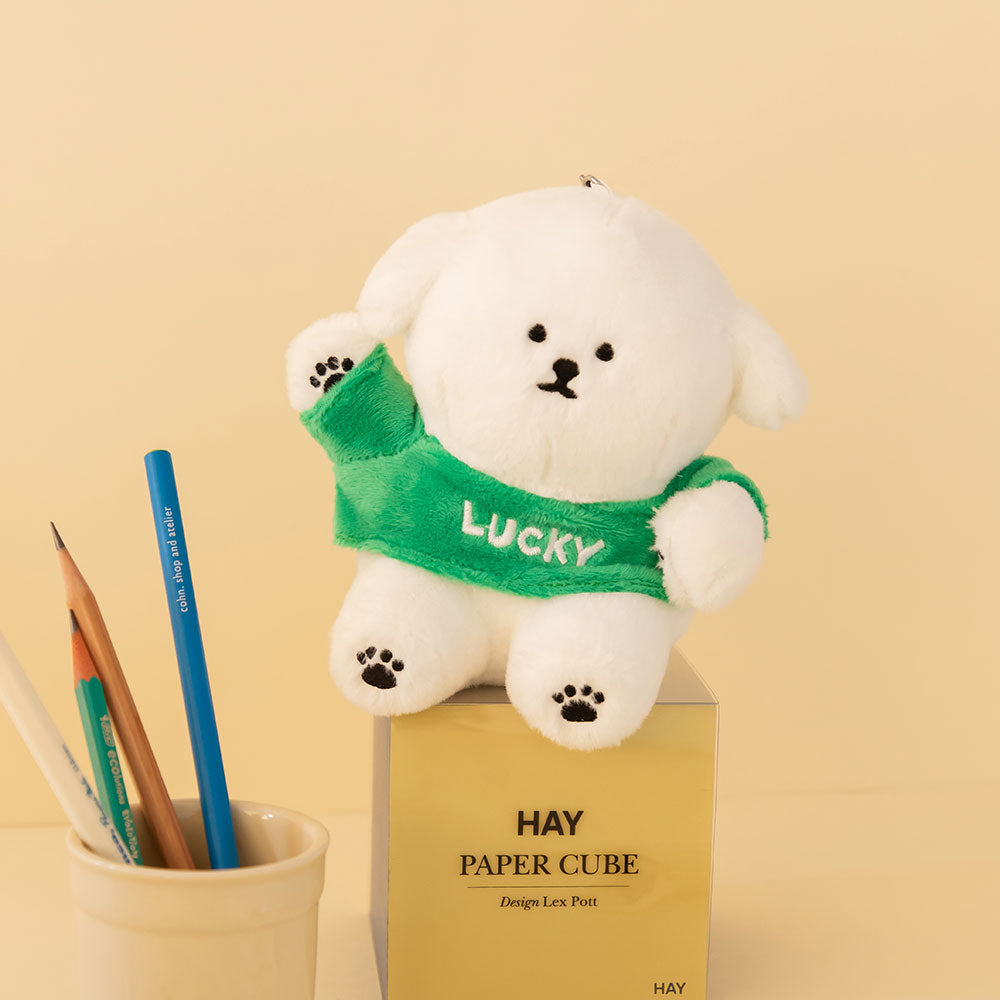 デイリーライク 韓国 ぬいぐるみ キーホルダー キーリング バッグチャーム ビション ラッキー ポーチ キーカバー 通学 通勤 ギフト