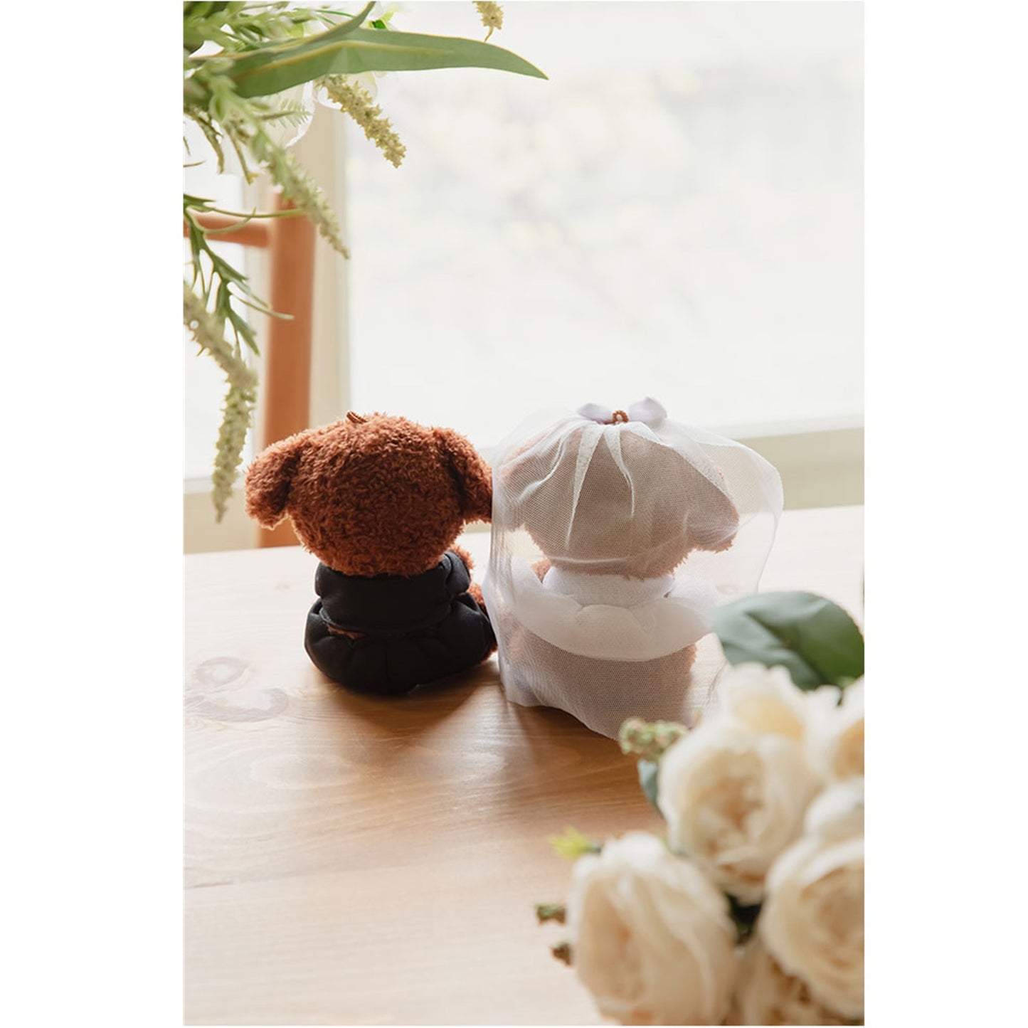 デイリーライク 韓国 カップル キーホルダー ぬいぐるみ ウェディング プードル 新郎新婦 結婚式 ギフト インテリア 小物 キーリング