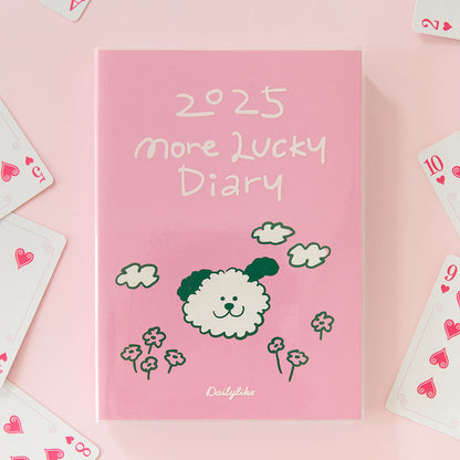 デイリーライク 2025 モアラッキー ダイアリー 韓国 手帳 スケジュール帳 ダイアリー システム手帳 マンスリー ウィークリー 手帳 日付表示あり