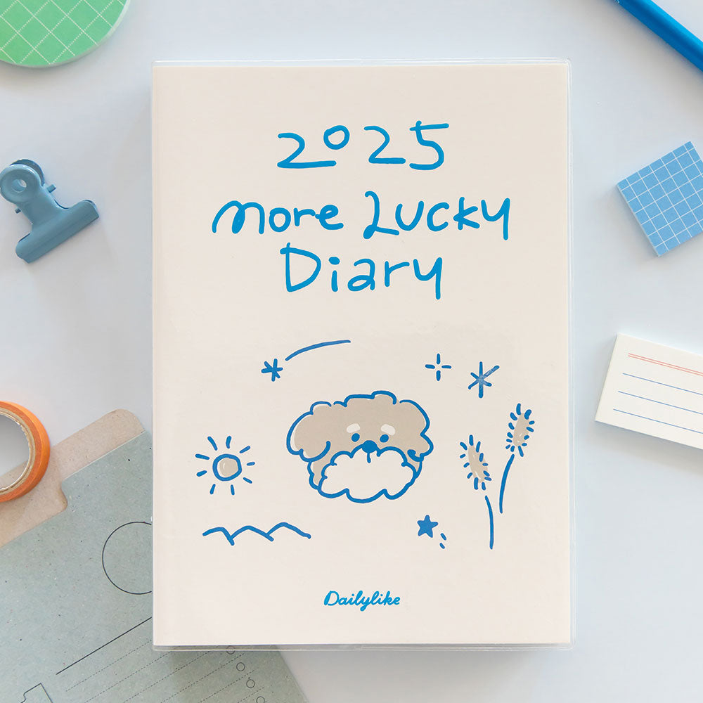デイリーライク 2025 モアラッキー ダイアリー 韓国 手帳 スケジュール帳 ダイアリー システム手帳 マンスリー ウィークリー 手帳 日付表示あり