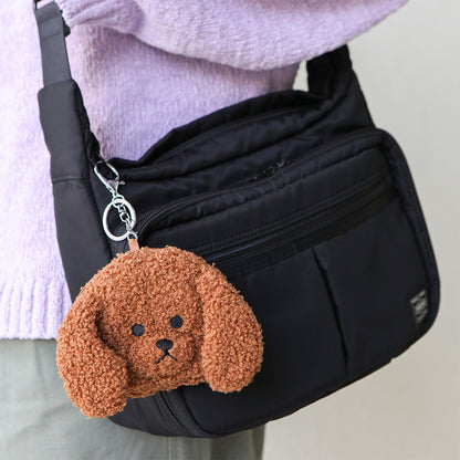 韓国 犬 猫 キャラクター ぬいぐるみ ポーチ キーリング付き 小物入れ ミニ財布 コインケース かわいい 全2種