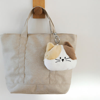 韓国 犬 猫 キャラクター ぬいぐるみ ポーチ キーリング付き 小物入れ ミニ財布 コインケース かわいい 全2種