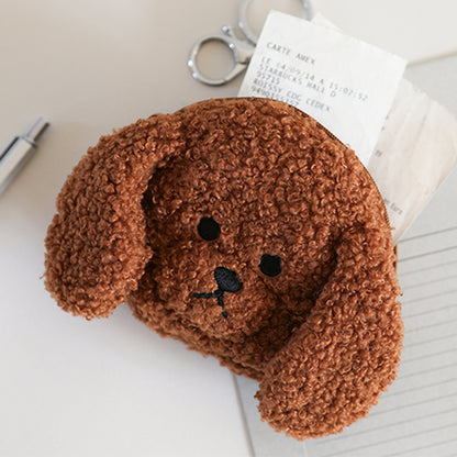 韓国 犬 猫 キャラクター ぬいぐるみ ポーチ キーリング付き 小物入れ ミニ財布 コインケース かわいい 全2種