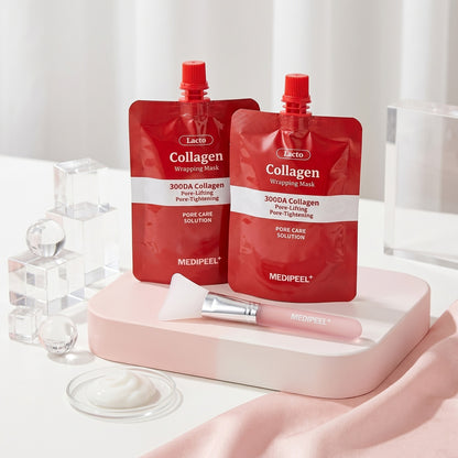 メディピール コラーゲン ラッピング マスク 100ml 2個 + シリコンブラシ 1個 セット はがすパック スリーピングパック ツヤ肌 ナイトケア スキンケア 韓国コスメ 正規品