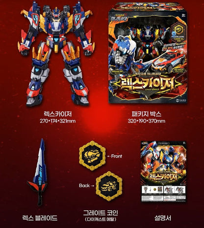 ミニ特攻隊 ミニフォース レックスカイザー 韓国 変形ロボットおもちゃ ティラノサウルスからロボットへ合体変形！ミニカー付き
